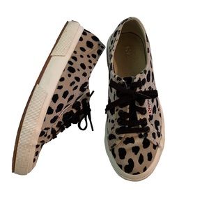 Superga Casual Leopard Velvet Animal Print Sneaker Size 8